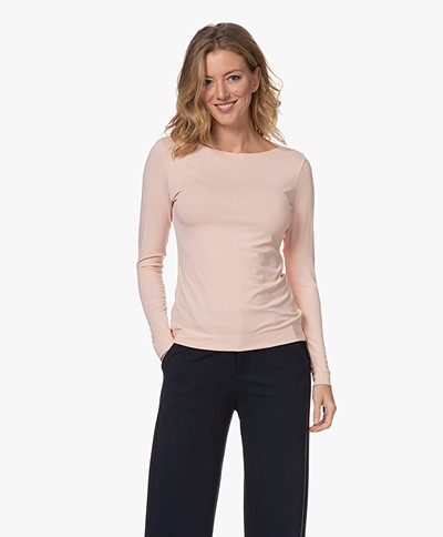 KYRA Bess Boat Neck Long Sleeve - Coral Cloud