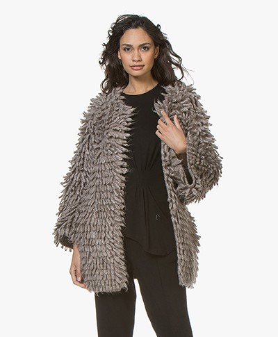 Fine Edge Limited Edition Alpaca Wool Cardigan-Jacket - Simply Taupe