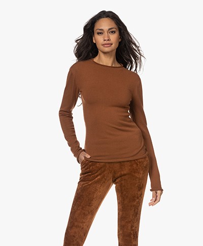 Woman by Earn Funny Modal Blend Sweater - Cognac