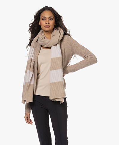 Woman by Earn Buddy Striped Wool and Cashmere Scarf - Warm Sand