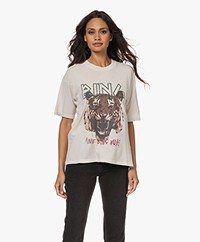 ANINE BING Tiger Print T-shirt - Stone