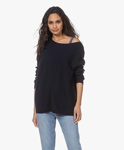 Repeat Oversized Organic Cashmere Sweater - Navy