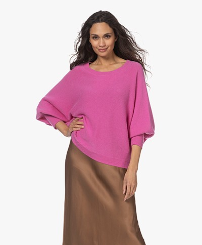 Repeat Organic Cashmere Batwing Sleeve Sweater - Gum