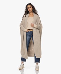 by-bar Pippa Long Open Cable Cardigan - Sand