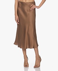 Resort Finest Frivo Satin Midi Skirt - Camel