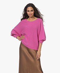 Repeat Organic Cashmere Batwing Sleeve Sweater - Gum