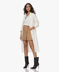 Plein Publique La Veste Viscose Blend Long Open Cardigan - Ivory