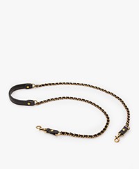 Jerome Dreyfuss Bandouliere Chain Shoulder Strap 120cm - Black/Vintage Gold