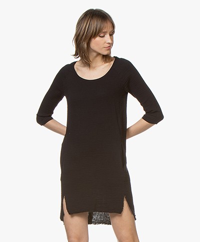 BRAEZ Cotton Mousseline Tunic Dress - Black