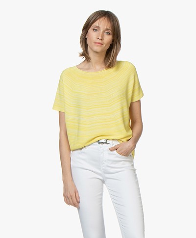 Drykorn Samela Rib Short Sleeve Pullover - Yellow