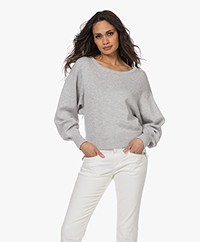 Repeat Wide Sleeve Cotton-Viscose Sweater - Soft Grey