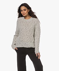 Sibin/Linnebjerg Elli Alpaca Blend Sweater - Light Melange Grey