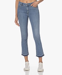 no man's land Cropped Released Stretch Jeans - Blue