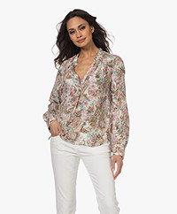 Zadig & Voltaire Tink Soft Yoko Fower Print Blouse - Deep Parme
