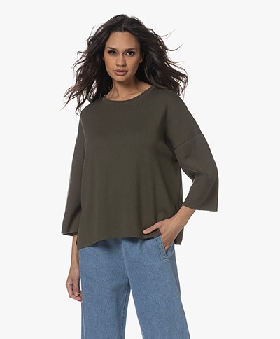 Sibin/Linnebjerg Ea Milano Cotton Sweater - Army Green