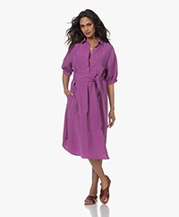 Repeat Crinkle Lyocell Mix Jurk - Orchid 