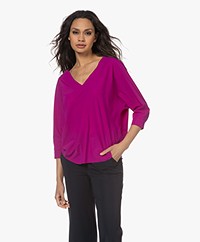 JapanTKY Akiha Travel Jersey Blouse - Cyclam
