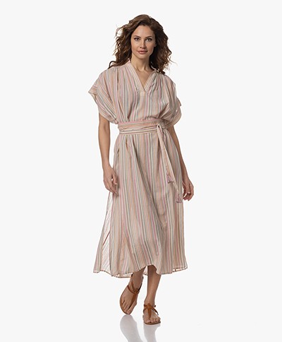 Vanessa Bruno Cyndie Striped Cotton Kaftan Dress - Multicolored