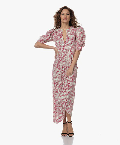 ROTATE Happy Hearts Printed Maxi Dress - Red/White