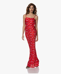 ROTATE Satin Printed Maxi Dress - Wildeve Cluster/High Risk Red