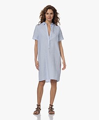 Belluna Joe Linen Shirt Dress - Light Blue