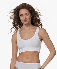 HANRO Touch Feeling Crop Padded Bra Top - White