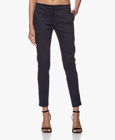 Woman by Earn Sue Stretch Cotton Pants - Navy