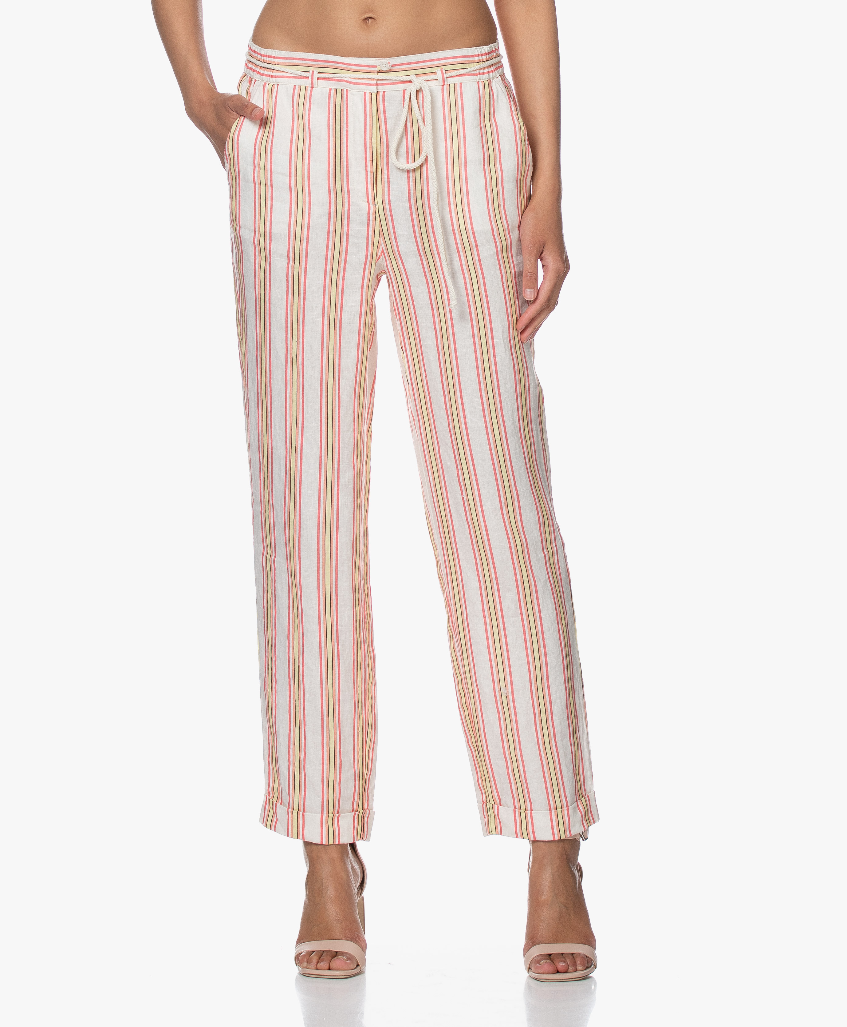 linen pants striped