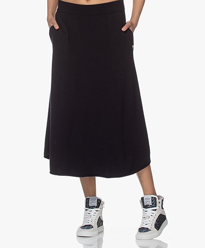 extreme cashmere N°55 Aline Cashmere Blend Skirt - Navy