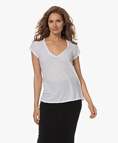 James Perse V-neck T-shirt in Extrafine Jersey - White