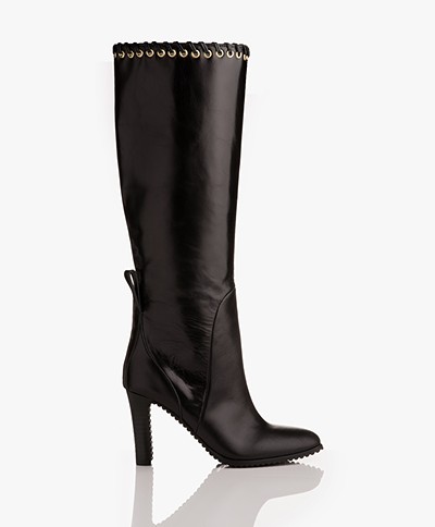 See by Chloé Knee High Leather Boots - Black