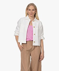 Vince Short Cotton Jersey Jacket - Optic White