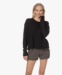 James Perse Relaxed Cropped Sweater - Zwart