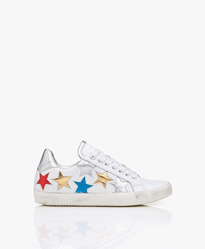 Zadig & Voltaire Used Star Leather Sneakers - White