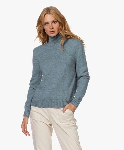 Sibin/Linnebjerg Cat Merino Wool Turtleneck Sweater - Light Petrol