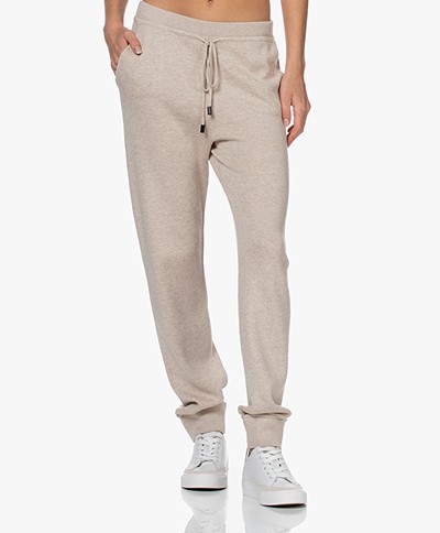 Repeat Knitted Cotton Blend Sweatpants - Light Beige