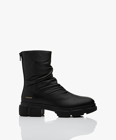 Copenhagen Studios Nappa Leather Gathered Boots - Black