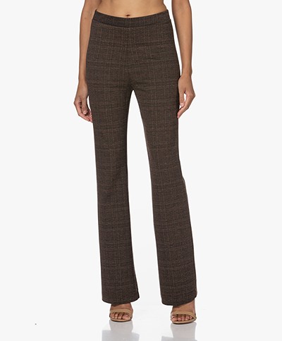 no man's land Jersey Jacquard Flared Broek - Cacao