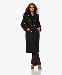 Drykorn Hawdon Knee-length Wool Blend Coat - Black