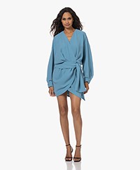 IRO Marilou Draped Crepe Mini Dress - Blue