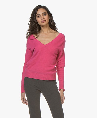 Majestic Filatures Cashmere Double V-neck Sweater - New Pink