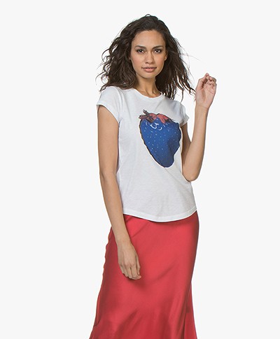 Zadig & Voltaire Skinny Fraise Print T-shirt - Wit 