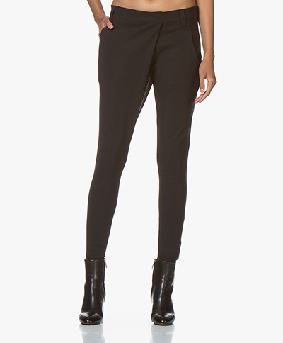 Woman By Earn Earn Tapered Tech Jersey Pants - Black