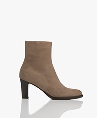 Panara Suede Ankle Boots with Heel - Taupe