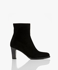 Panara Suede Ankle Boots with Heel - Black