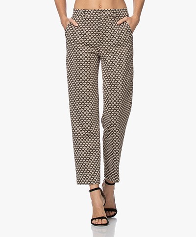 Drykorn Search Jacquard Jersey Pants - Beige/Brown