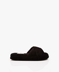 Skin Kyoto Cotton Terry Slipper Sandals - Black