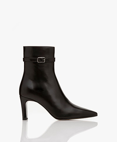 Panara Smooth Leather Ankle Boots - Black