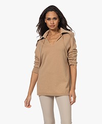 LaSalle Wool-Cashmere Collar Sweater - Camel