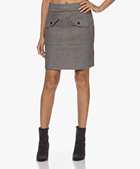 Josephine & Co Kato Tweed Look Skirt - Steel Grey Melange